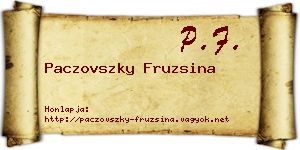 Paczovszky Fruzsina névjegykártya